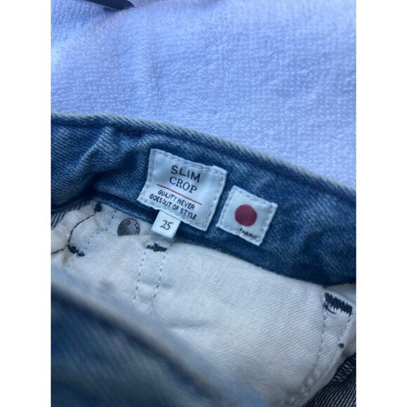 Levi’s Made & Crafted Slim Crop Jeans Cotton Blue Two Tone Denim Size 25 - Picture 8 of 10